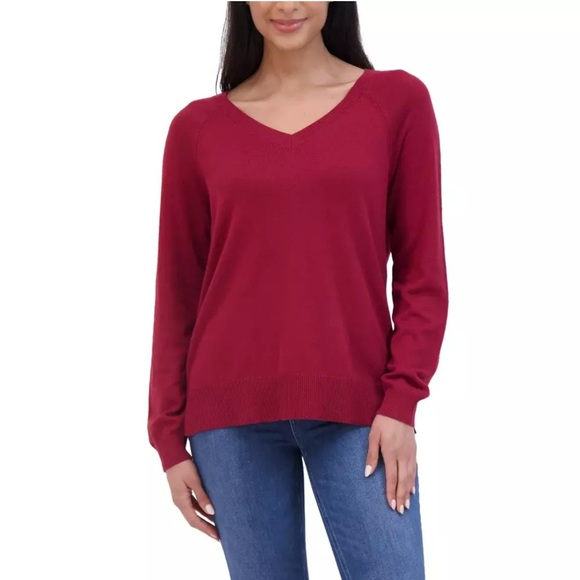 Lucky Brand Women's Cream V-Neck Sweater, Large - Picture 9 of 15